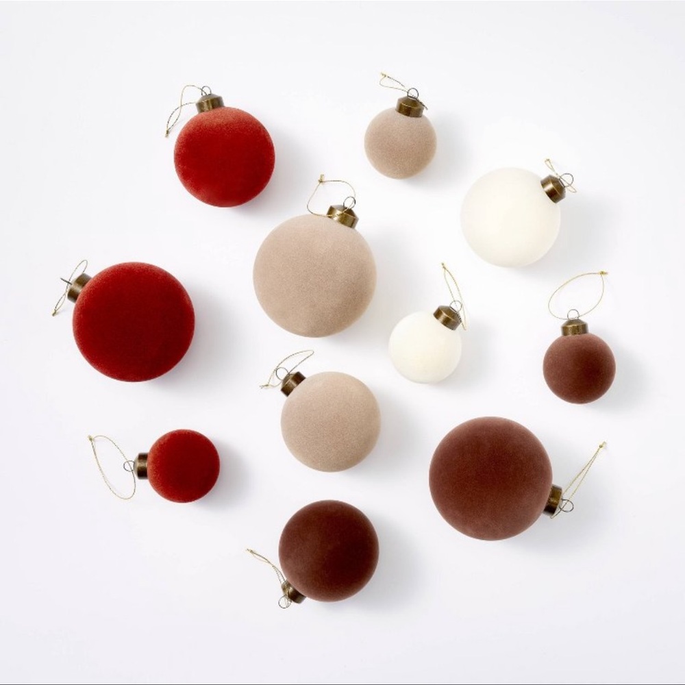 COPY - 11 Large Velvet Tree Ornaments Red- Threshold designed with Studio Mcgee…